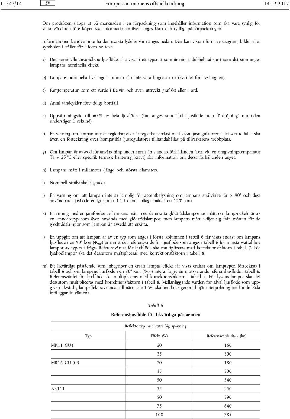 Informationen behöver inte ha den exakta lydelse som anges nedan. Den kan visas i form av diagram, bilder eller symboler i stället för i form av text.