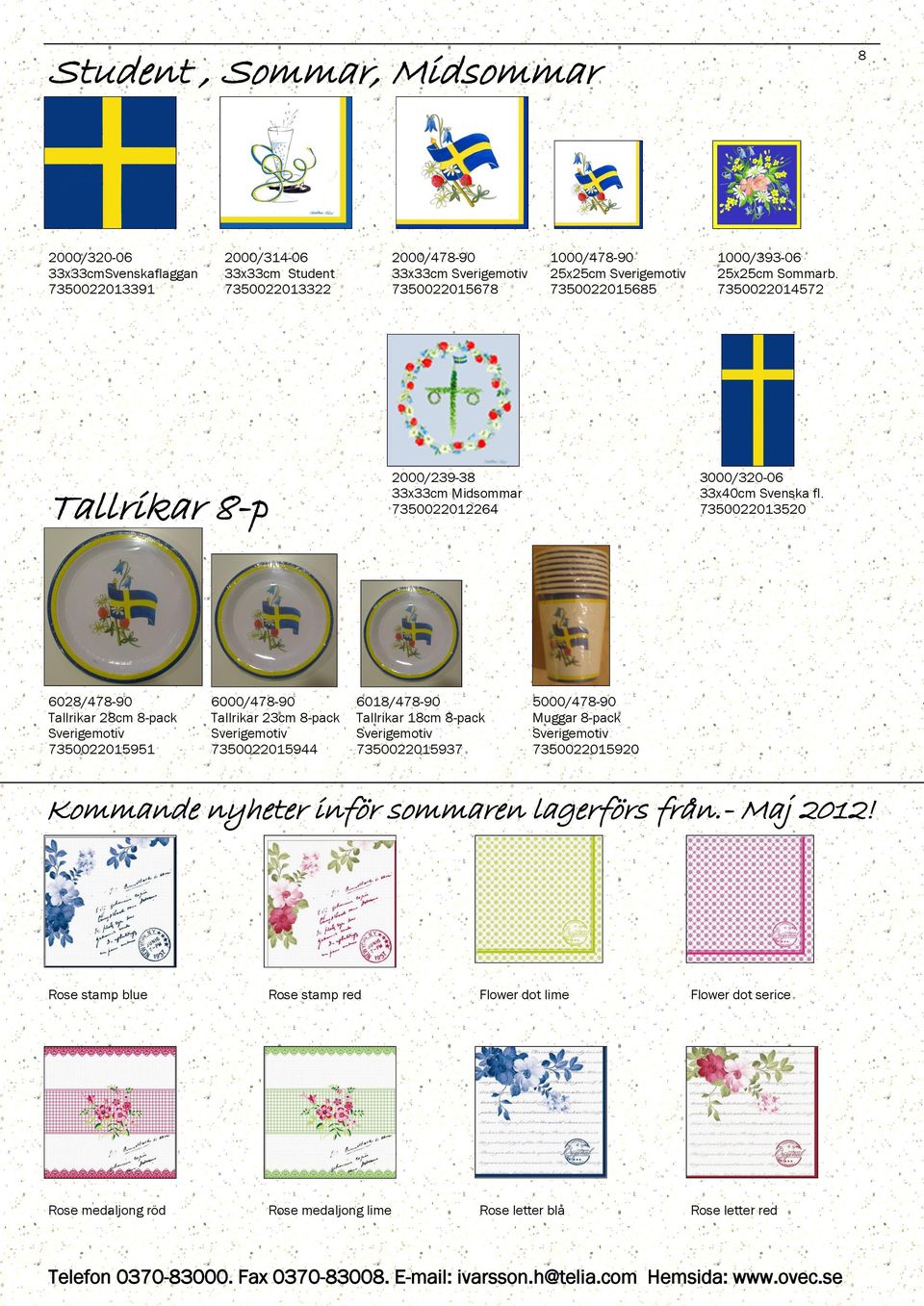 7350022013520 6028/478-90 Tallrikar 28cm 8-pack Sverigemotiv 7350022015951 6000/478-90 Tallrikar 23cm 8-pack Sverigemotiv 7350022015944 6018/478-90 Tallrikar 18cm 8-pack Sverigemotiv