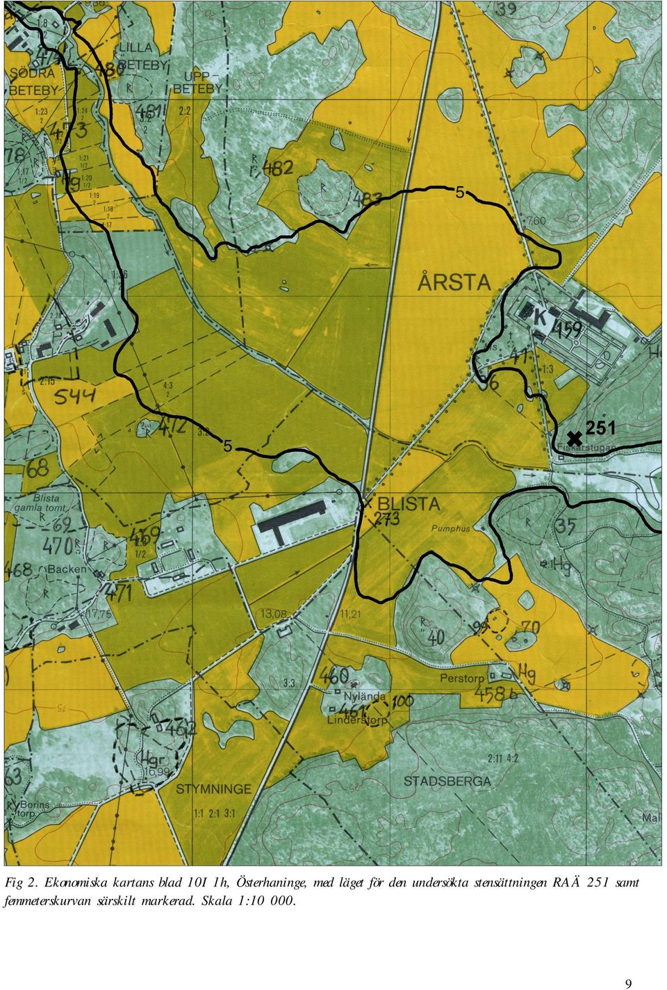 Österhaninge, med läget för den