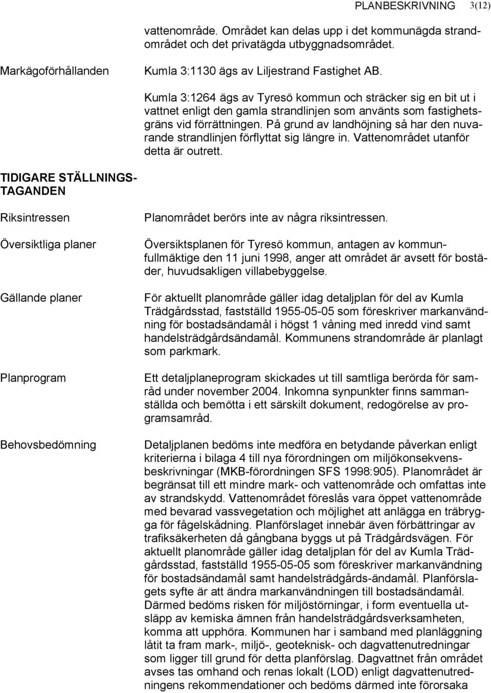 På grund av landhöjning så har den nuvarande strandlinjen förflyttat sig längre in. Vattenområdet utanför detta är outrett.