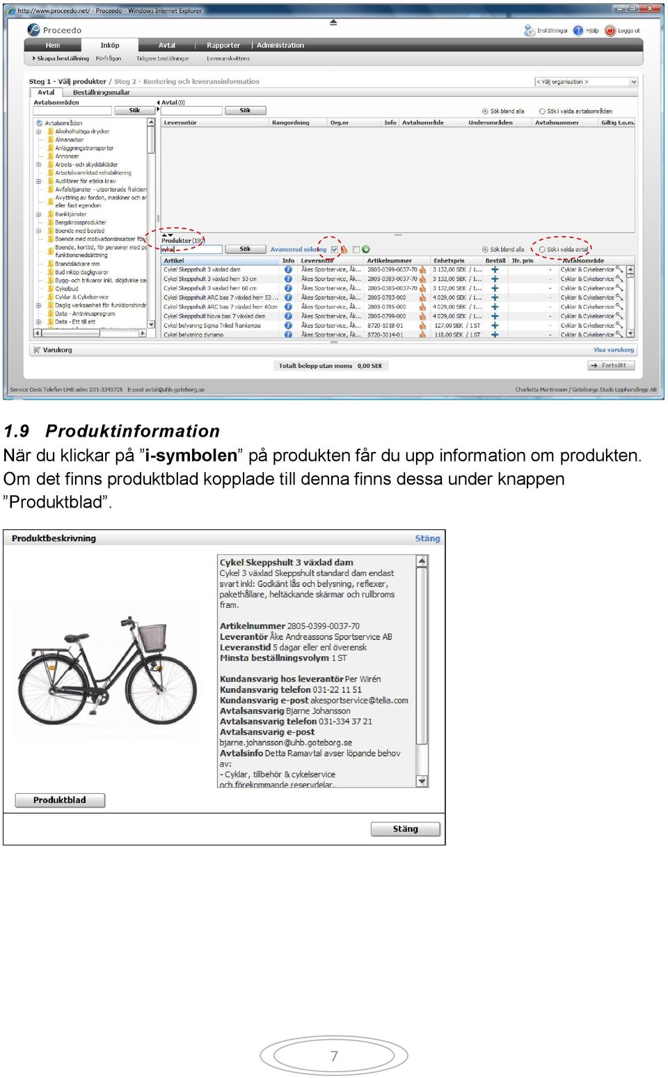 om produkten.