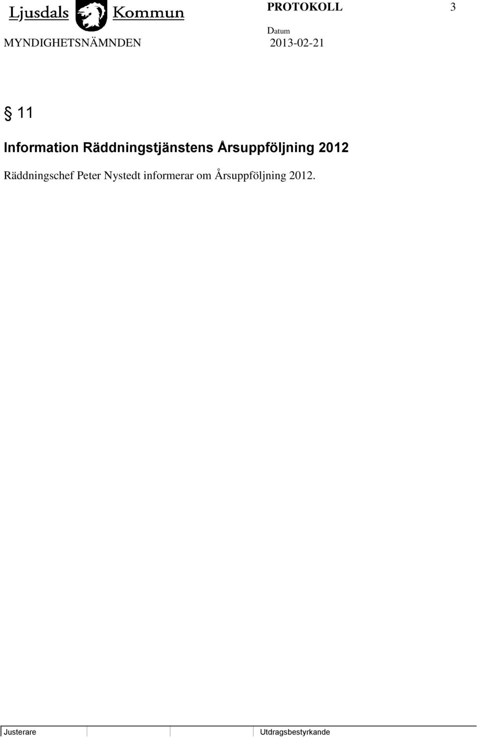 Årsuppföljning 2012