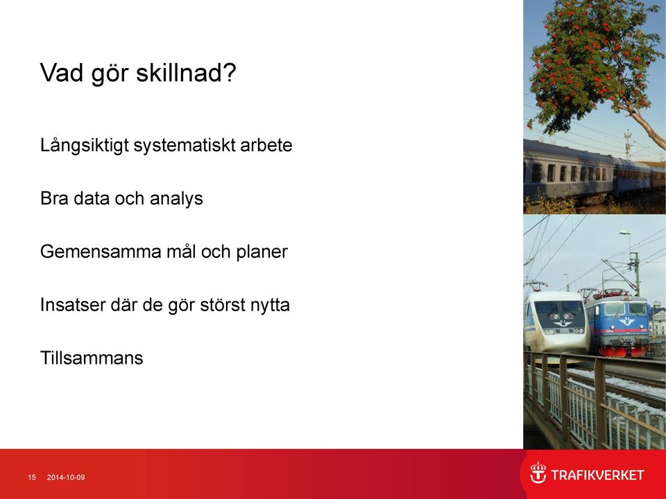 data och analys Gemensamma mål och