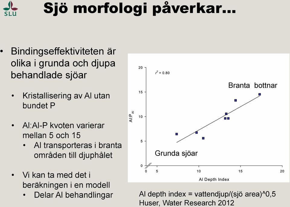 transporteras i branta områden till djuphålet Grunda sjöar Vi kan ta med det i beräkningen i