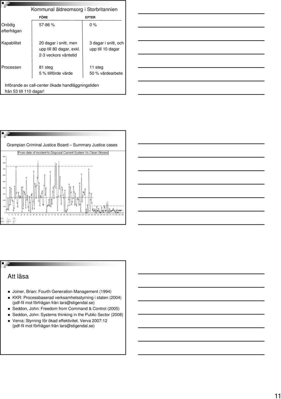 Grampian Criminal Justice Board Summary Justice cases Att läsa Joiner, Brian: Fourth Generation Management (1994) KKR: Processbaserad verksamhetsstyrning i staten (2004) (pdf-fil mot