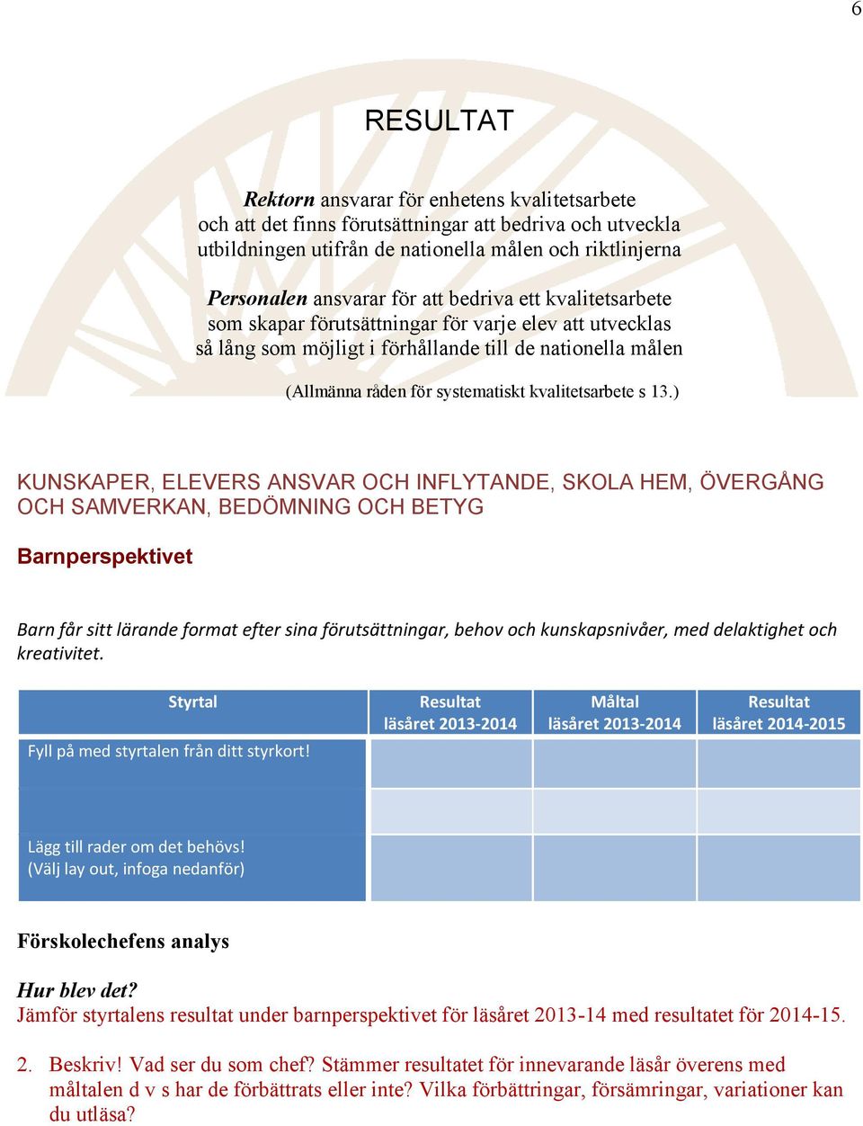 13.) KUNSKAPER, ELEVERS ANSVAR OCH INFLYTANDE, SKOLA HEM, ÖVERGÅNG OCH SAMVERKAN, BEDÖMNING OCH BETYG Barnperspektivet Barn får sitt lärande format efter sina förutsättningar, behov och