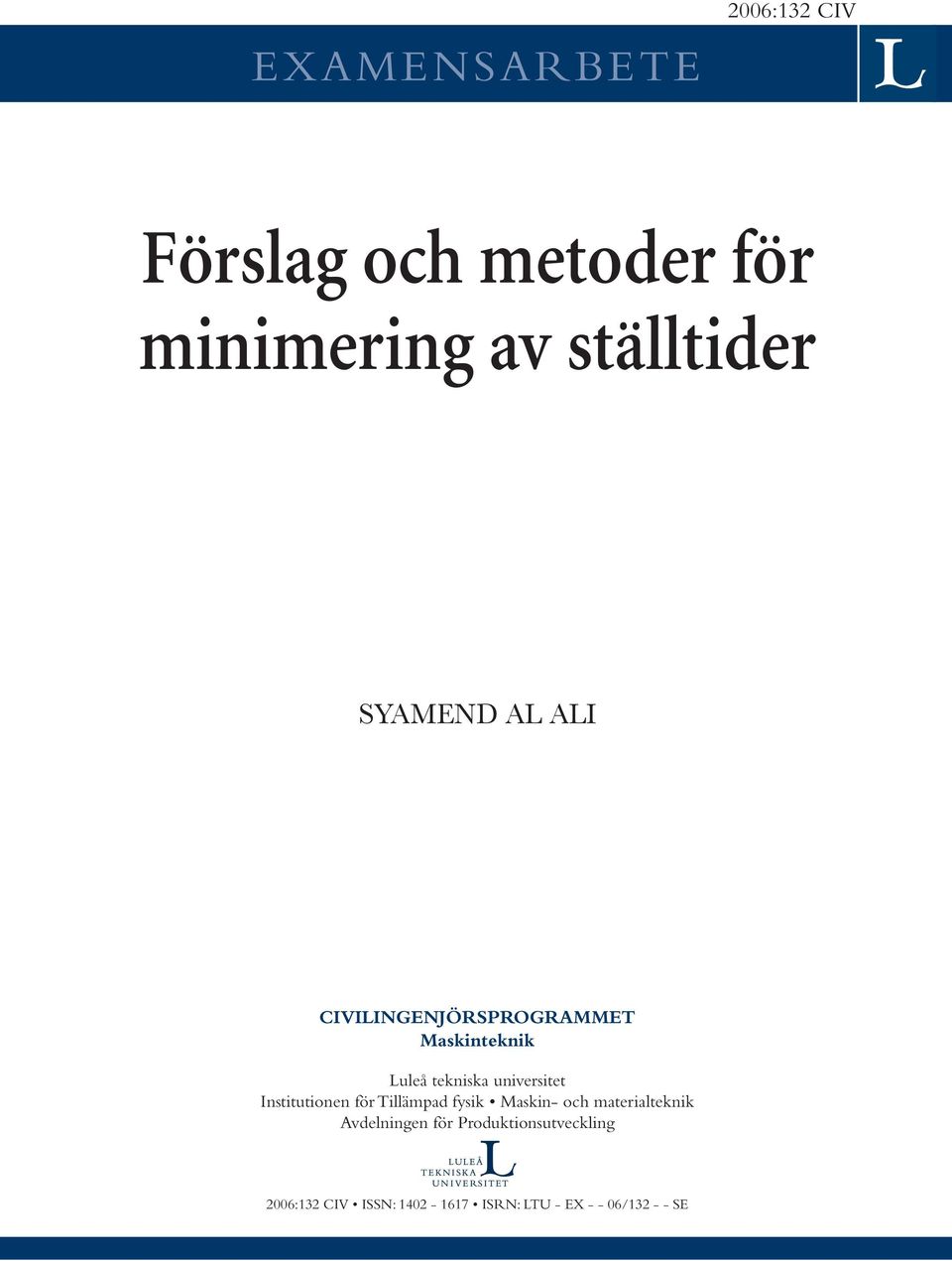 universitet Institutionen för Tillämpad fysik Maskin- och materialteknik