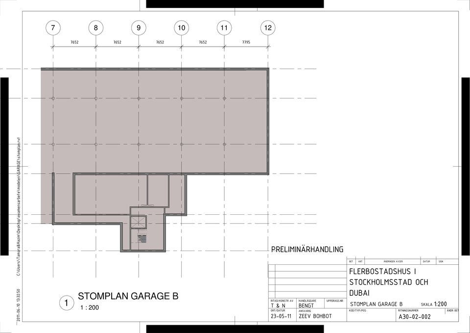 NR STOMPLAN GARAGE B : 200 T & N :200 23-05- A30-02-002