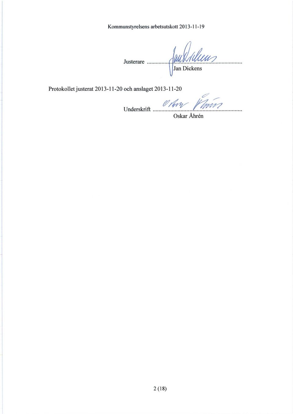 2013-11-20 och anslaget