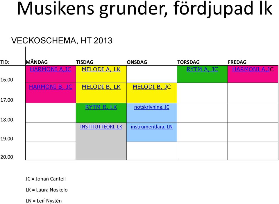 00 HARMONI B, JC MELODI B, LK MELODI B, JC 17.00 18.00 19.