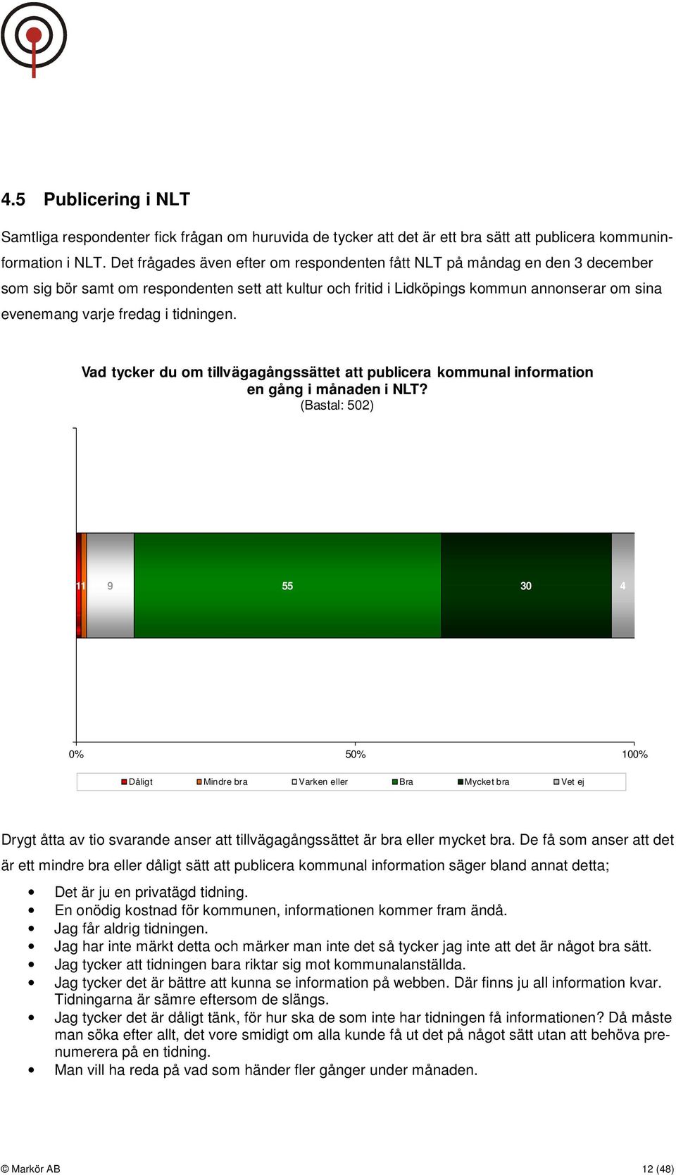 i tidningen. Vad tycker du om tillvägagångssättet att publicera kommunal information en gång i månaden i NLT?