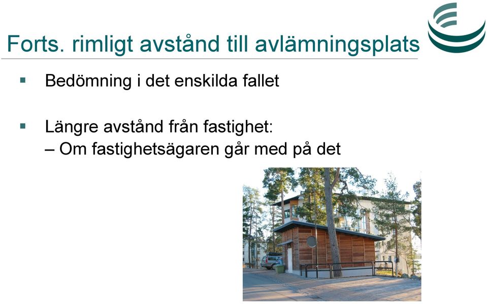 avlämningsplats Bedömning i det