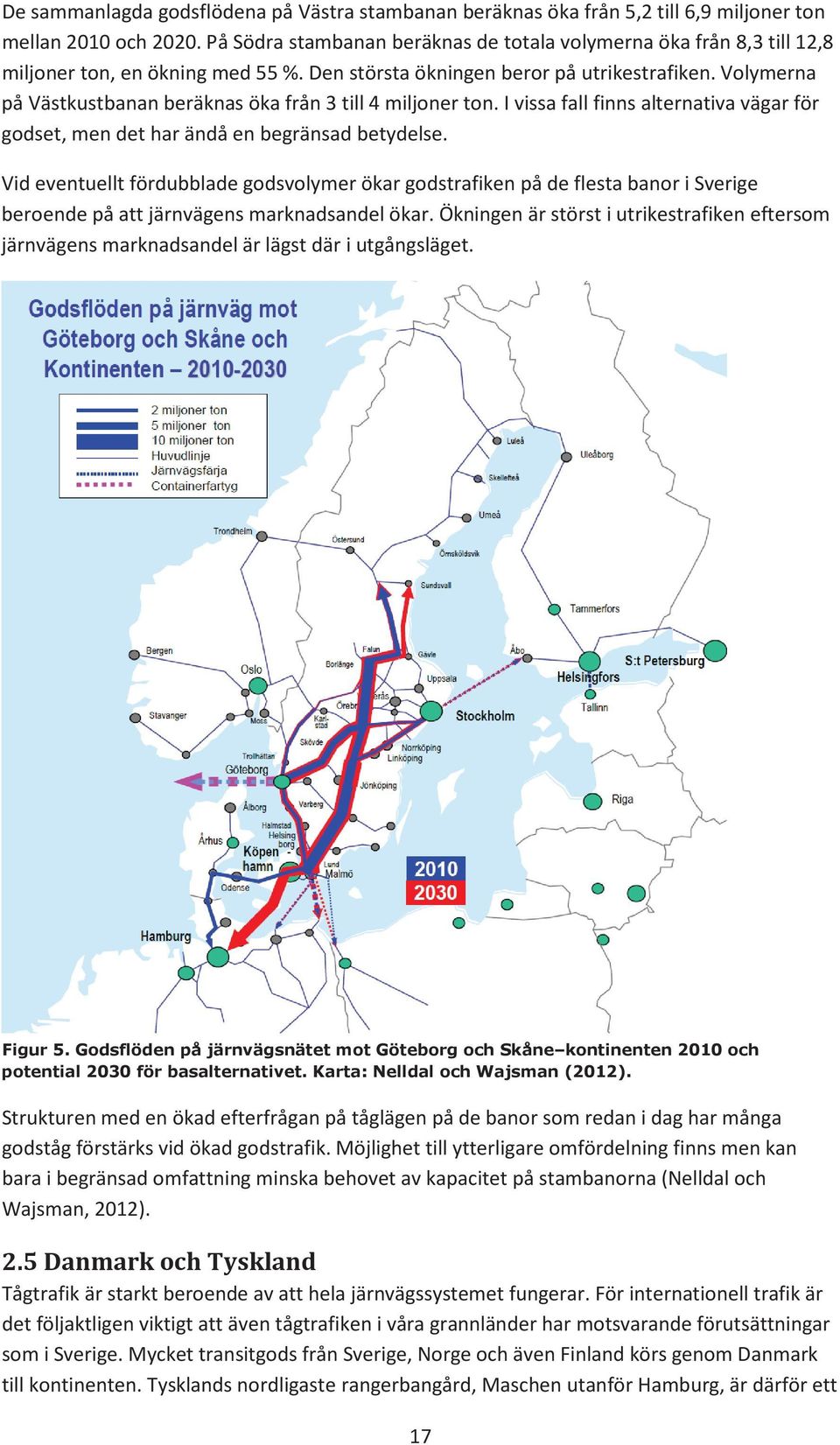 Volymerna på Västkustbanan beräknas öka från 3 till 4 miljoner ton. I vissa fall finns alternativa vägar för godset, men det har ändå en begränsad betydelse.