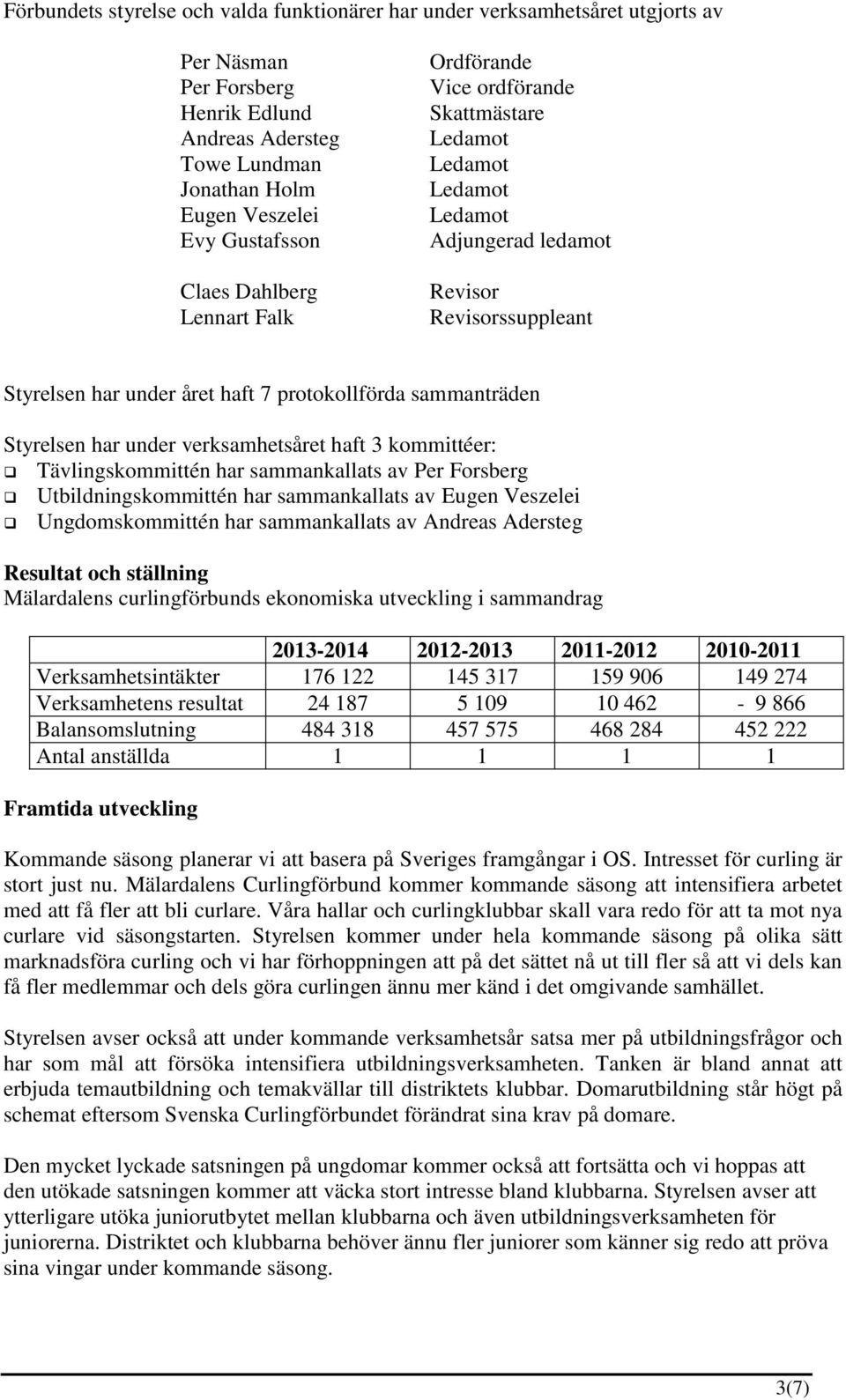 verksamhetsåret haft 3 kommittéer: Tävlingskommittén har sammankallats av Per Forsberg Utbildningskommittén har sammankallats av Eugen Veszelei Ungdomskommittén har sammankallats av Andreas Adersteg