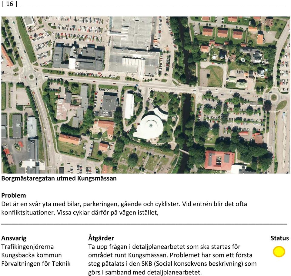 Vissa cyklar därför på vägen istället, Trafikingenjörerna Ta upp frågan i detaljplanearbetet som ska