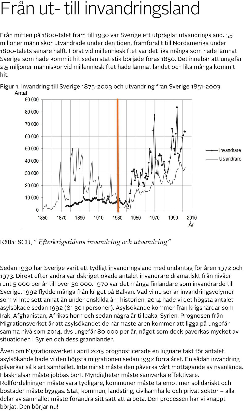 Först vid millennieskiftet var det lika många som hade lämnat Sverige som hade kommit hit sedan statistik började föras 1850.