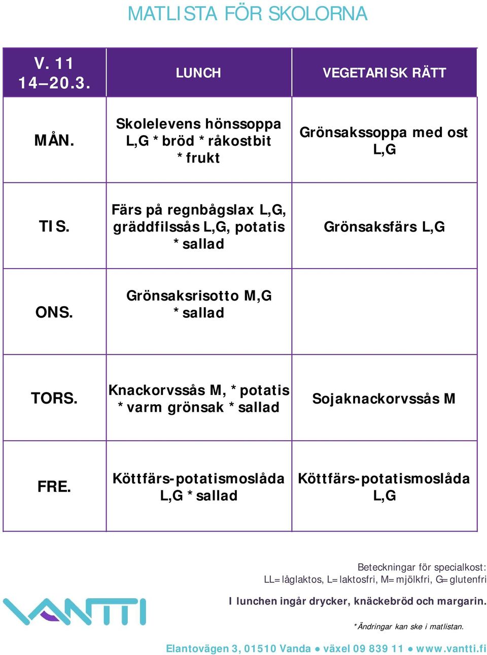 Färs på regnbågslax L,G, gräddfilssås L,G, potatis Grönsaksfärs L,G