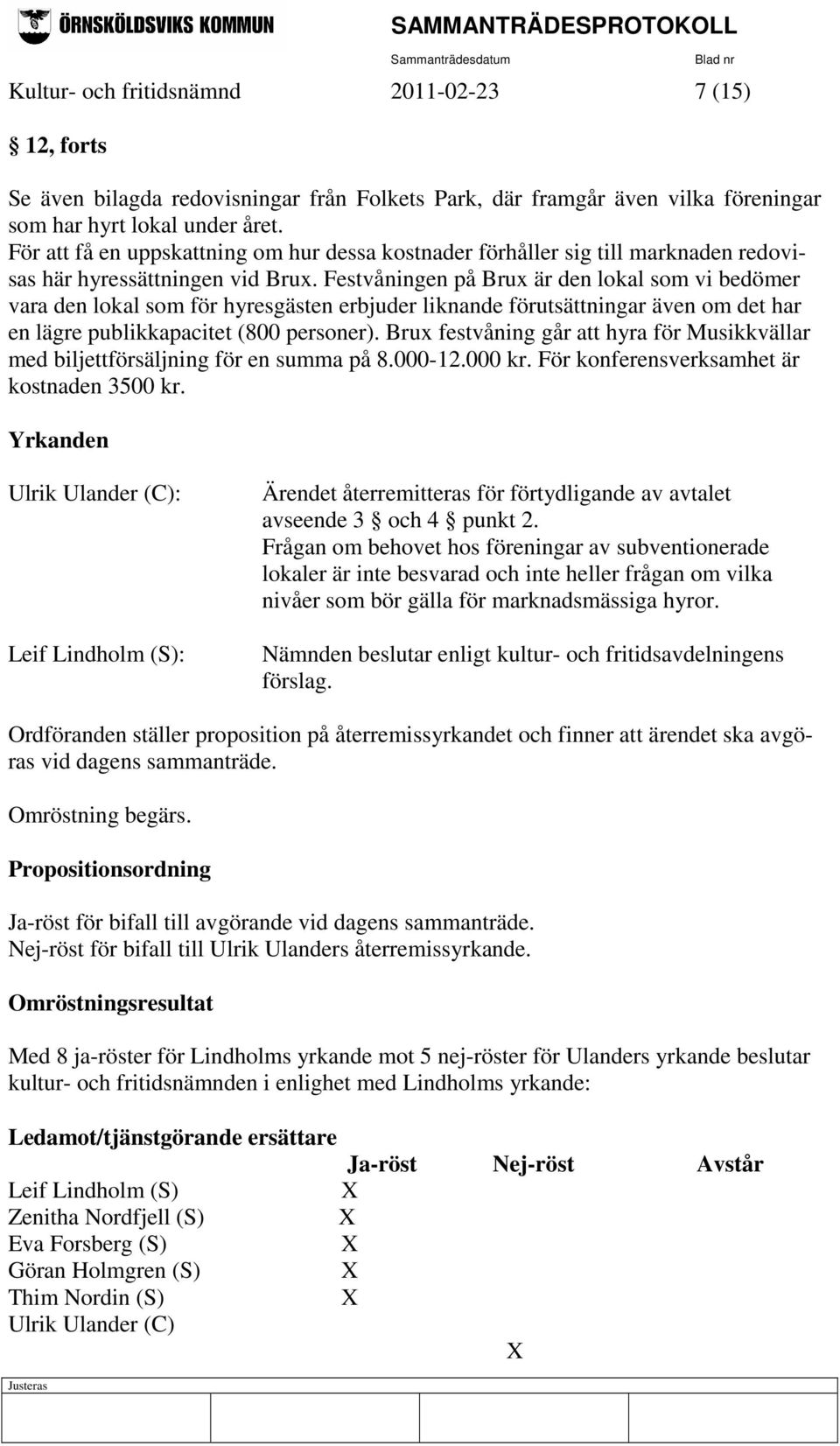 Festvåningen på Brux är den lokal som vi bedömer vara den lokal som för hyresgästen erbjuder liknande förutsättningar även om det har en lägre publikkapacitet (800 personer).