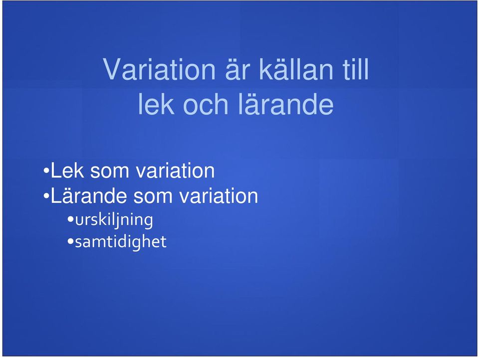 variation Lärande som