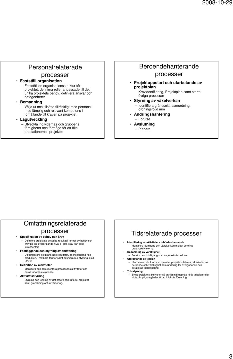 att öka prestationerna i projektet Beroendehanterande Projektuppstart och utarbetande av projektplan Kravidentifiering, Projektplan samt starta övriga Styrning av växelverkan erkan Identifiera