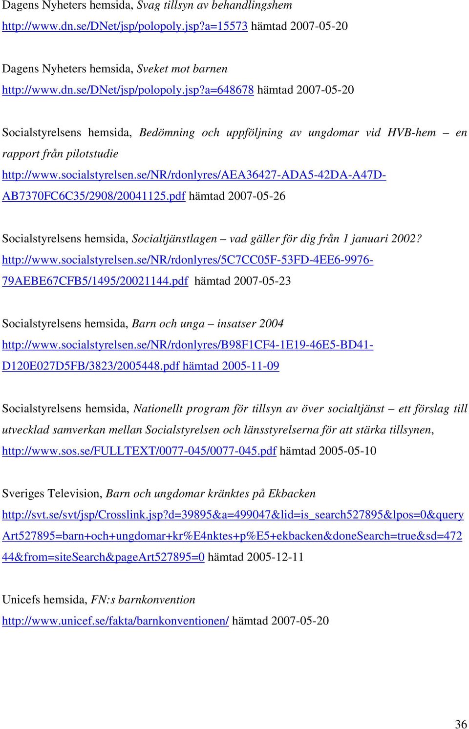 se/nr/rdonlyres/aea36427-ada5-42da-a47d- AB7370FC6C35/2908/20041125.pdf hämtad 2007-05-26 Socialstyrelsens hemsida, Socialtjänstlagen vad gäller för dig från 1 januari 2002? http://www.