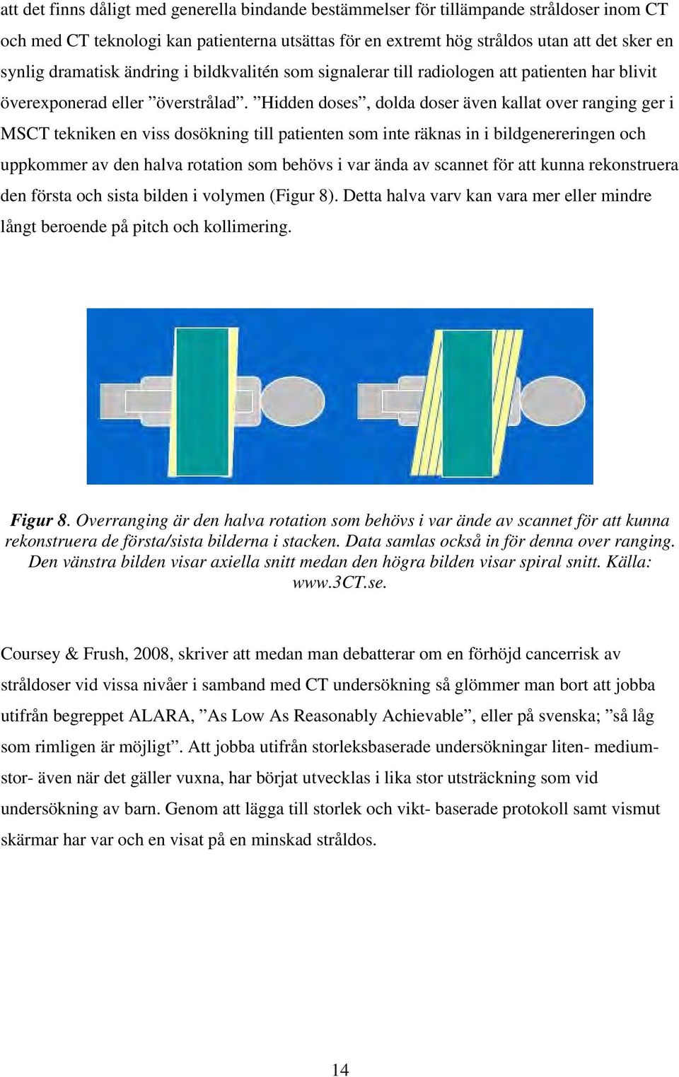 Hidden doses, dolda doser även kallat over ranging ger i MSCT tekniken en viss dosökning till patienten som inte räknas in i bildgenereringen och uppkommer av den halva rotation som behövs i var ända