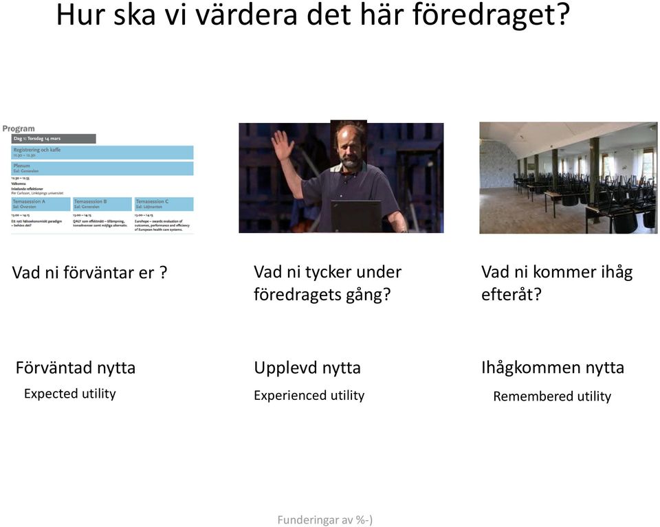 Vad ni tycker under föredragets gång?