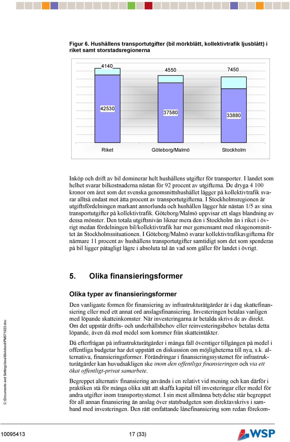 dominerar helt hushållens utgifter för transporter. I landet som helhet svarar bilkostnaderna nästan för 92 procent av utgifterna.