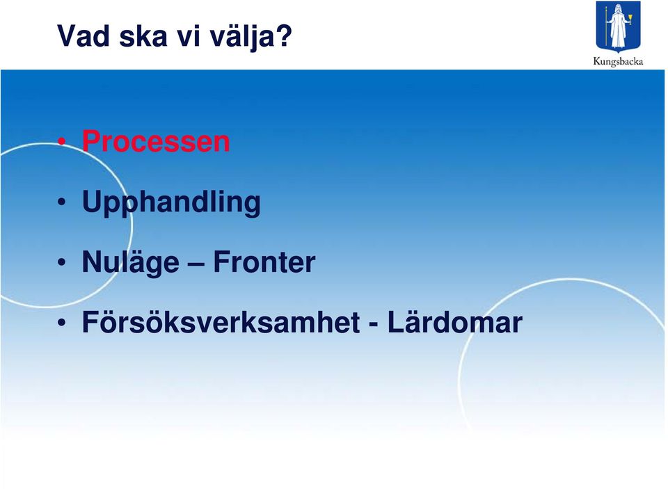 Upphandling Nuläge