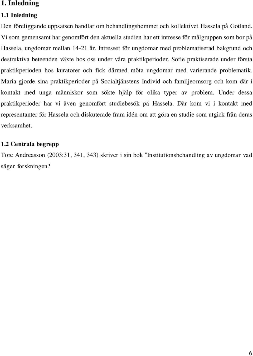 Intresset för ungdomar med problematiserad bakgrund och destruktiva beteenden växte hos oss under våra praktikperioder.