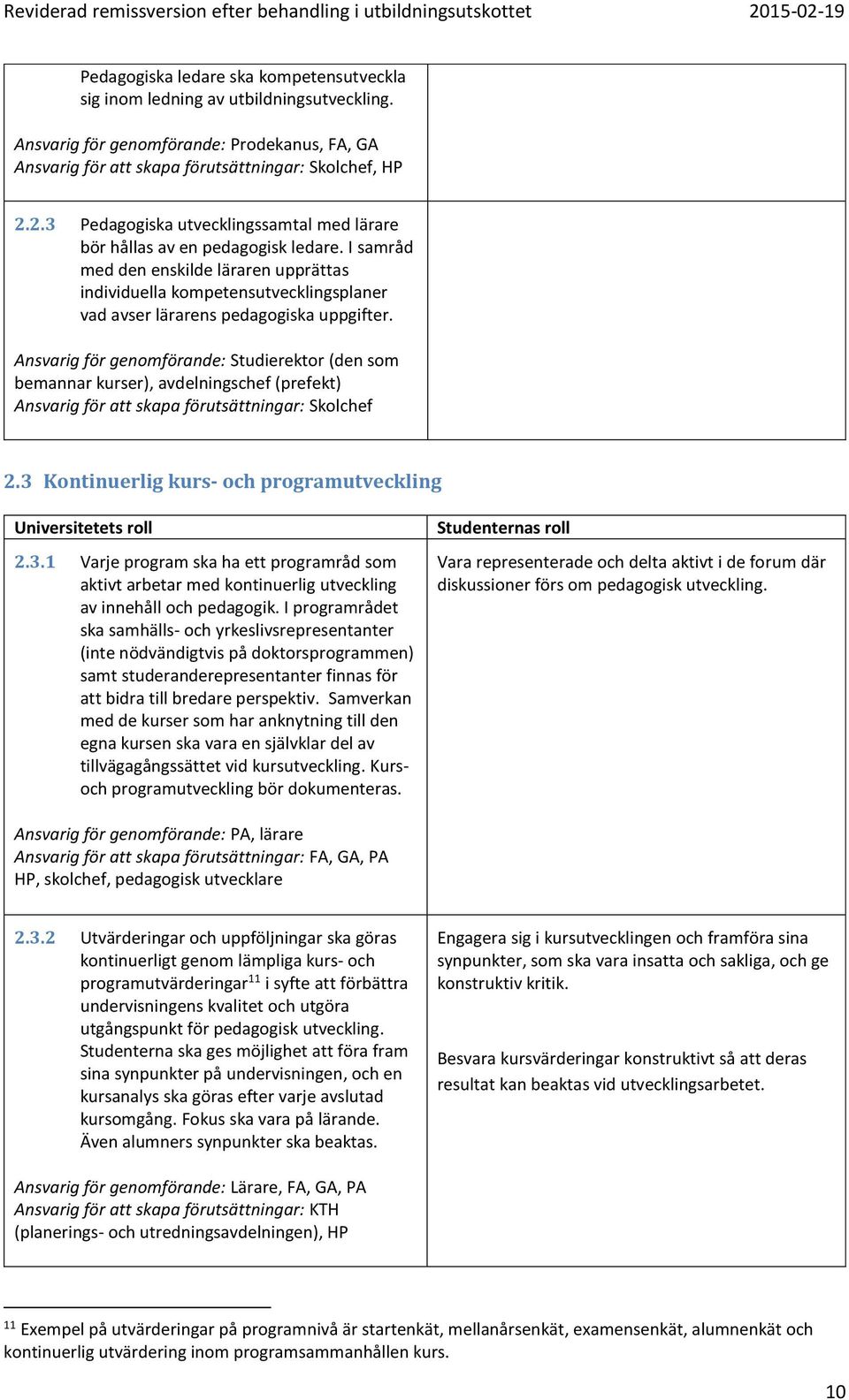 I samråd med den enskilde läraren upprättas individuella kompetensutvecklingsplaner vad avser lärarens pedagogiska uppgifter.