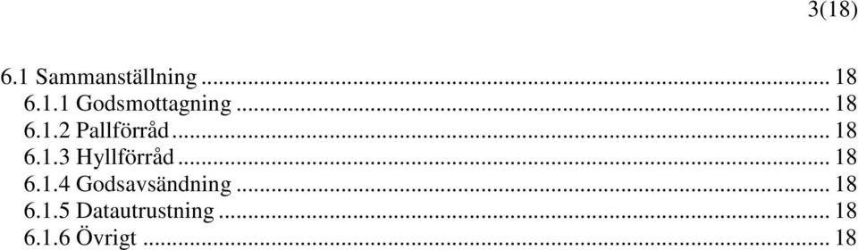 .. 18 6.1.4 Godsavsändning... 18 6.1.5 Datautrustning.