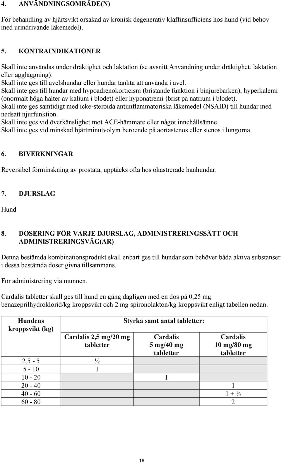 Skall inte ges till avelshundar eller hundar tänkta att använda i avel.