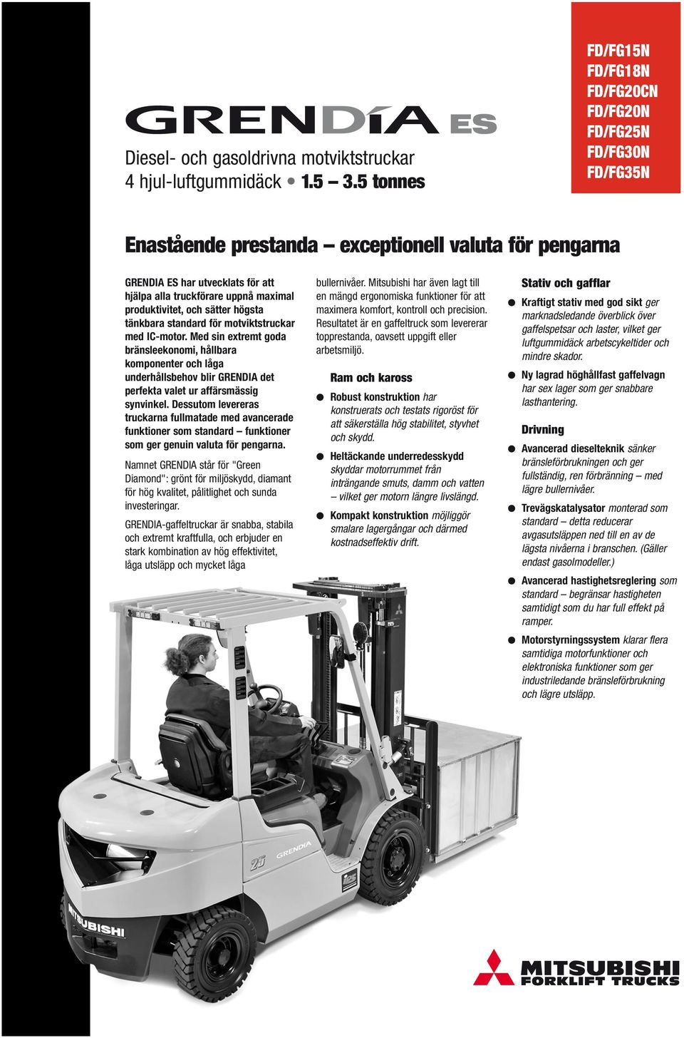 produktivitet, oh sätter högsta tänkbara standard för motviktstrukar med IC-motor.