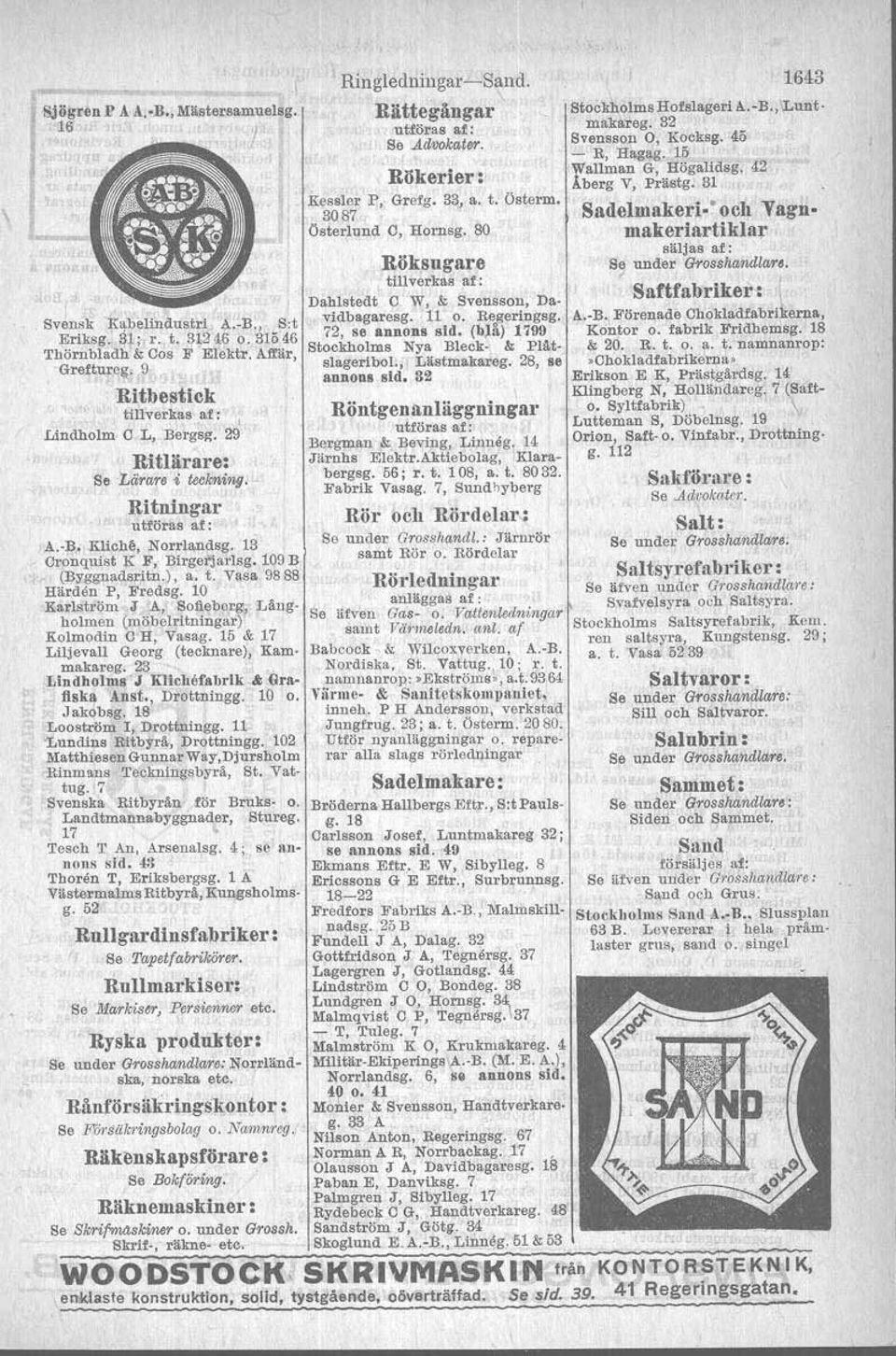 10 Karlström J A Sofieberll'r Längholmen (möbel ritningar) Kolmodin C H Vasag. 15 & 17 Liljevall Georg (tecknare) Kamrnakareg 23 ' Lindholms.J Klichefabrik 81; Grafiska Anst. Drottningg. 10 o.