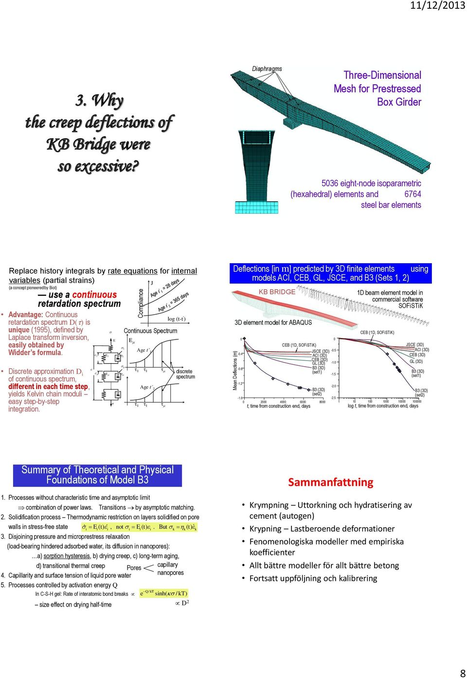 variables (partial strains) J (a concept pioneered by Biot) use a continuous retardation spectrum Advantage: Continuous retardation spectrum D( ) is unique (1995), defined by Laplace transform