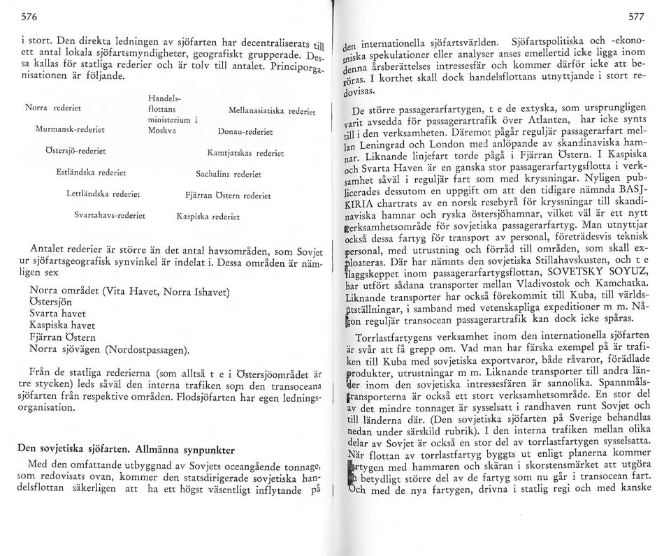 rga- Norra rederiet Murmansk-rederiet Ostersjö-rederiet Est ändska rederiet Lettändska rederiet Svartaha vs-rederiet H andesfottans n1inisteriun1 Moskva Meanasiatiska rederiet Donau-rederiet