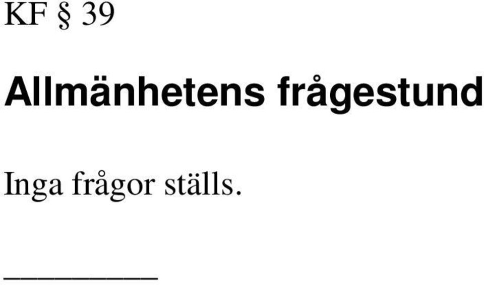 frågestund