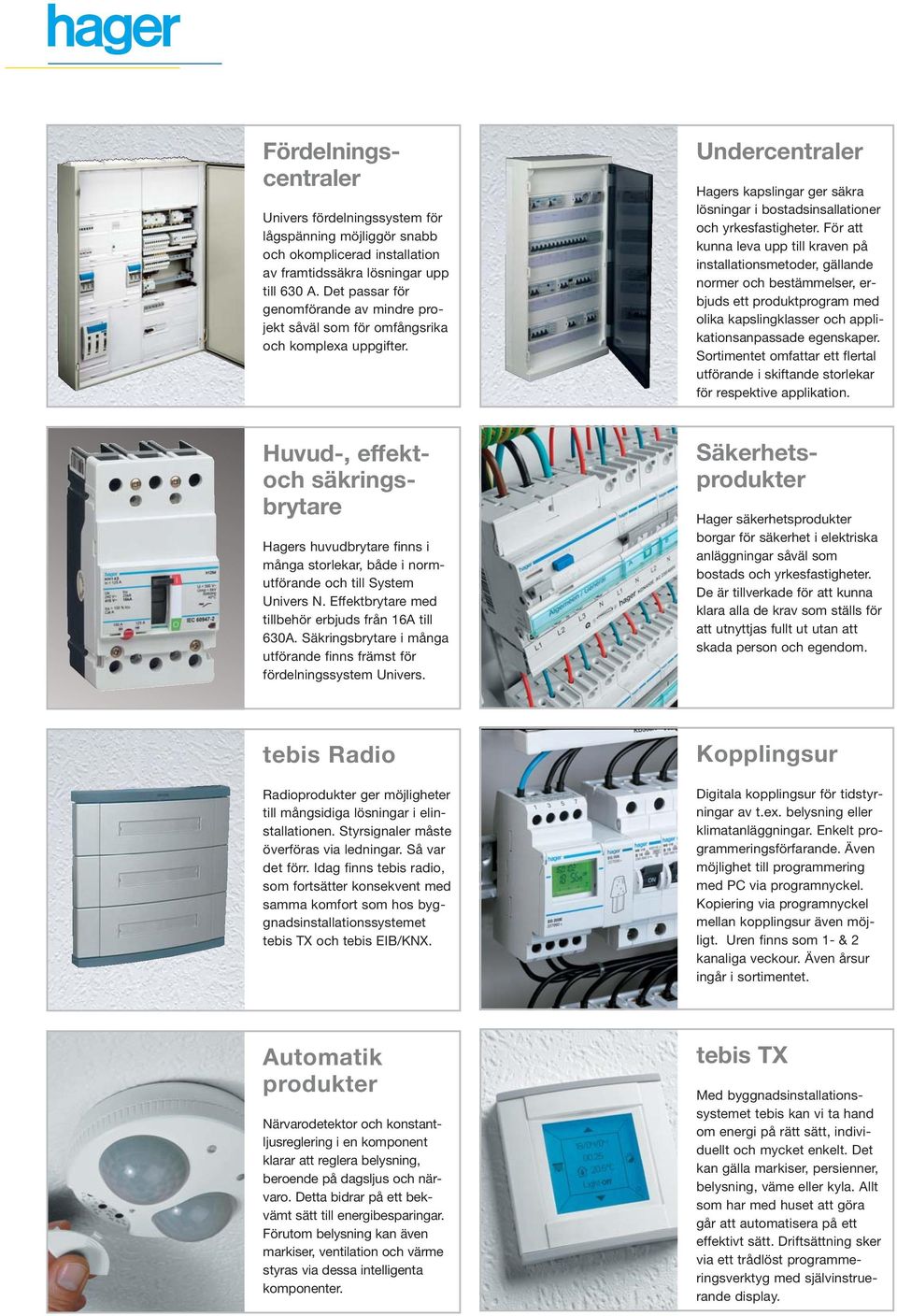 För att kunna leva upp till kraven på installationsmetoder, gällande normer och bestämmelser, erbjuds ett produktprogram med olika kapslingklasser och applikationsanpassade egenskaper.