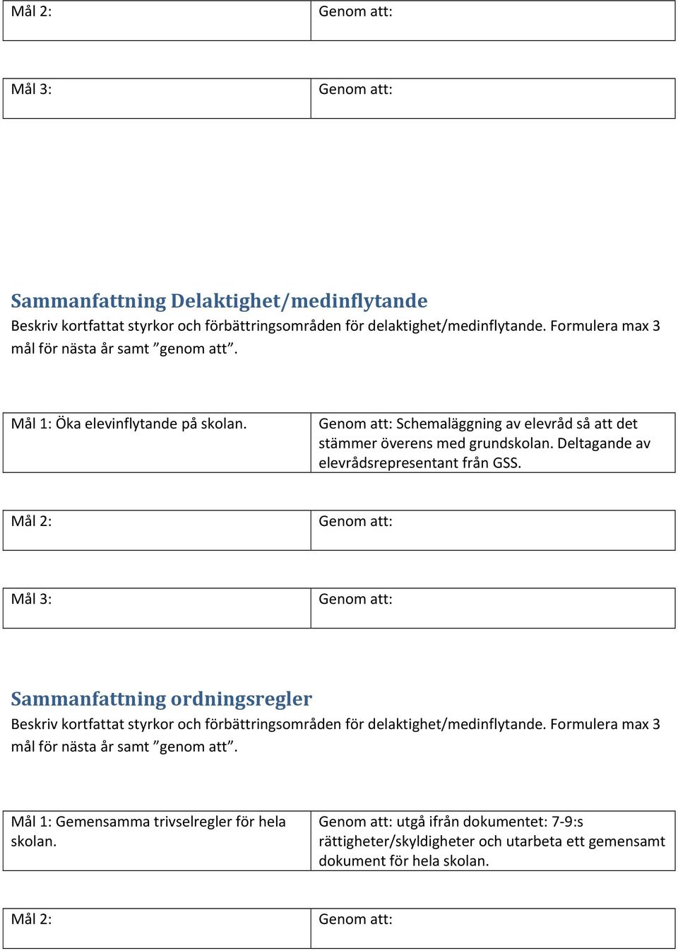 Deltagande av elevrådsrepresentant från GSS.