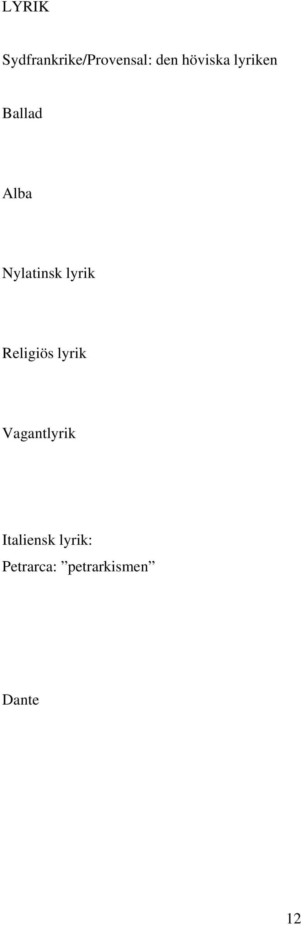 lyrik Religiös lyrik Vagantlyrik