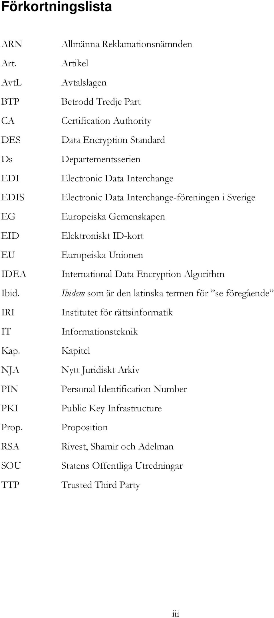 Electronic Data Interchange-föreningen i Sverige Europeiska Gemenskapen Elektroniskt ID-kort Europeiska Unionen International Data Encryption Algorithm Ibidem som är den latinska