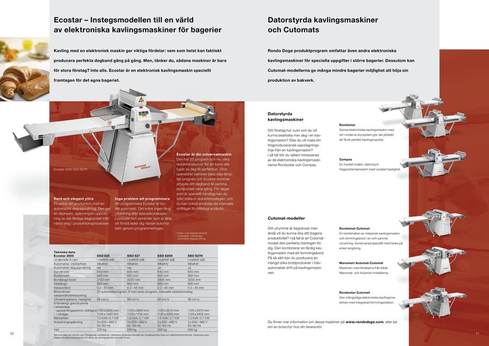 Ecostar är en elektronisk kavlingsmaskin speciellt framtagen för det egna bageriet.