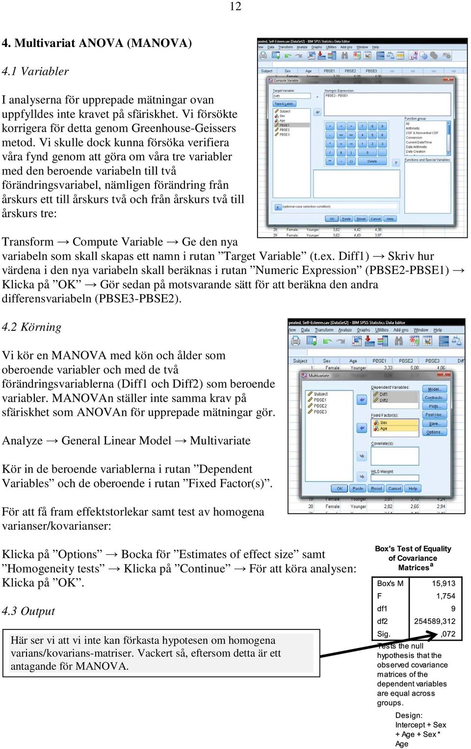 och från årskurs två till årskurs tre: Transform Compute Variable Ge den nya variabeln som skall skapas ett namn i rutan Target Variable (t.ex.