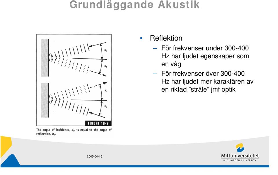 frekvenser över 300-400 Hz har ljudet