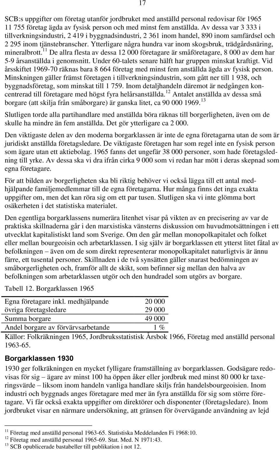 Ytterligare några hundra var inom skogsbruk, trädgårdsnäring, mineralbrott. 11 De allra flesta av dessa 12 000 företagare är småföretagare, 8 000 av dem har 5-9 årsanställda i genomsnitt.