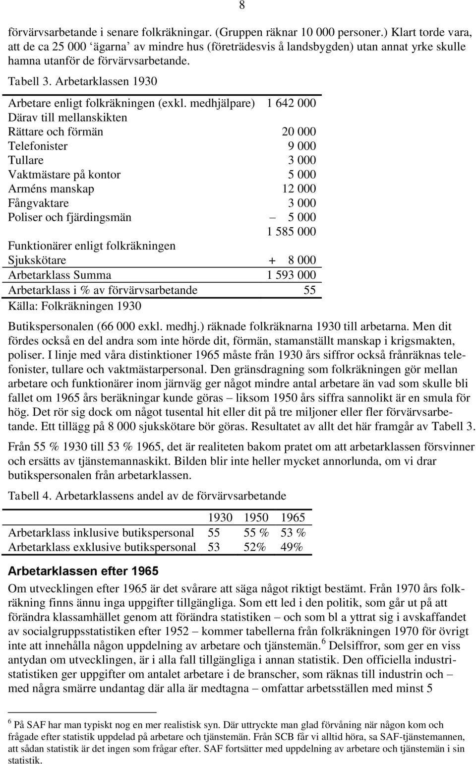 Arbetarklassen 1930 Arbetare enligt folkräkningen (exkl.