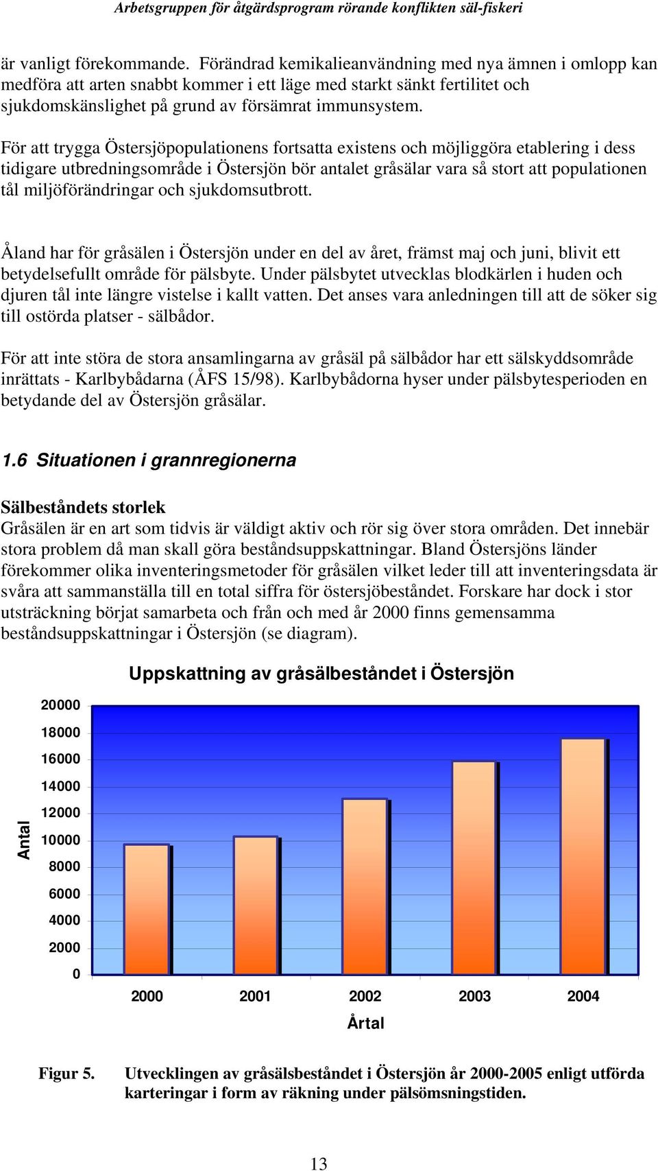 För att trygga Östersjöpopulationens fortsatta existens och möjliggöra etablering i dess tidigare utbredningsområde i Östersjön bör antalet gråsälar vara så stort att populationen tål