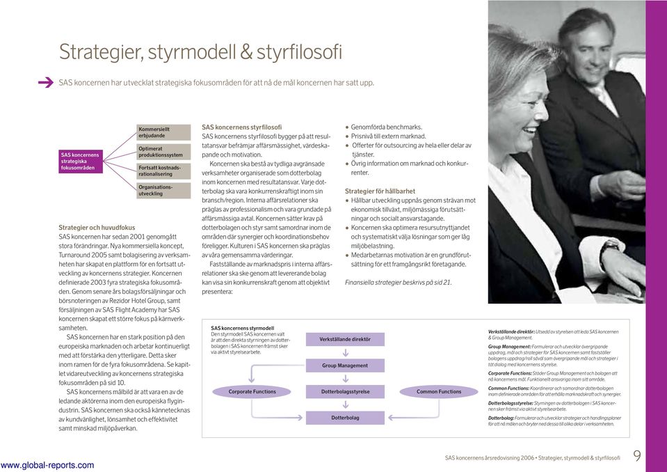 2001 genomgått stora förändringar. Nya kommersiella koncept, Turnaround 2005 samt bolagisering av verksamheten har skapat en plattform för en fortsatt utveckling av koncernens strategier.