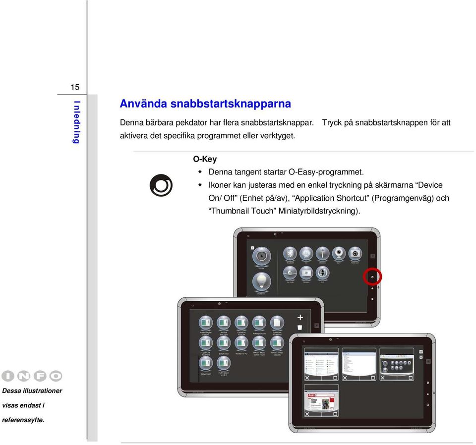 O-Key Denna tangent startar O-Easy-programmet.